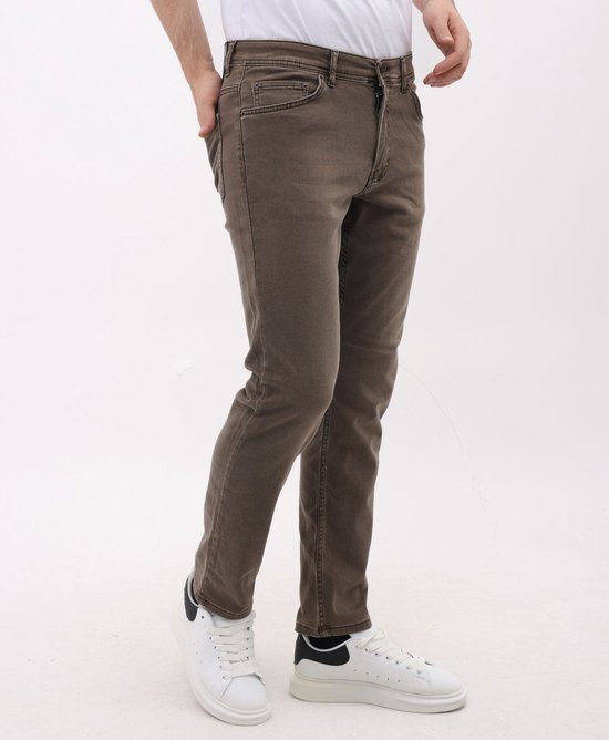 Neat Regular Jeans Homme - Jeans Stretch Homme - MM-R-02 - Marron