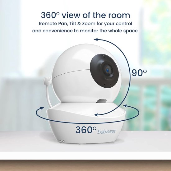 Babyfoon 4,3 inch met splitscreen en twee camera's - Videobabyfoon met zoom, nachtzicht, en tweeweg audio