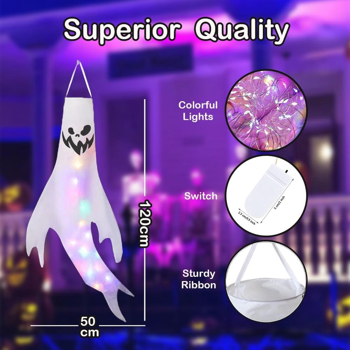 Halloween Massage Gun met Gekleurde LED Verlichting - afbeelding 2