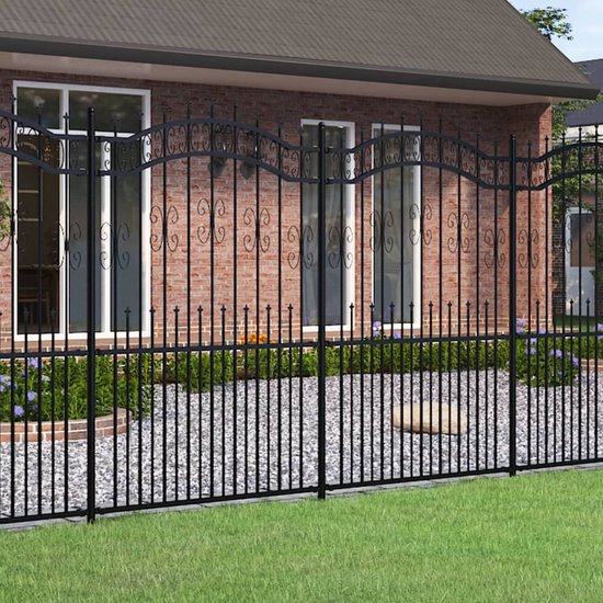 Yeabett Tuinhek, 10 stuks, decoratieve metalen omheining 31 cm (B) x 41 cm ( H), hondenhek buiten dierenbarrière voor bloembed, tuin, terras