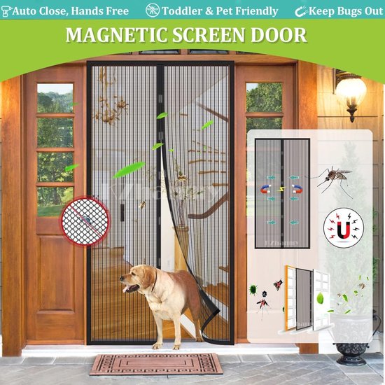 Magnetisch vliegenscherm voor balkondeuren, 80x220cm Insectenhor voor