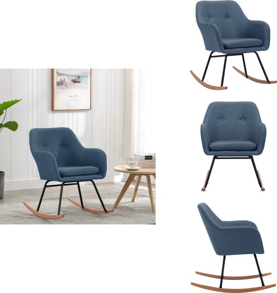 vidaXL Chaise à bascule Moderne - Chaise - 60 x 71 x 79 cm - Blauw - Chaise à bascule