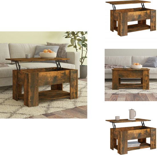 Salontafel Wit 80x50,5x41,5 cm Bewerkt hout