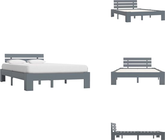 The Living Store Cadre de lit Bois de pin Massief - 213 x 145 x 66 cm - Convient pour matelas 140 x 200 cm