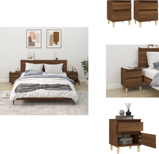vidaXL Nachtkastjes 2 st 43x36x60 cm hoogglans wit, modern nachtkastje, slaapkamerkast, bijzettafel, telefoonkast, opbergkast, accenttafel, nachttafel