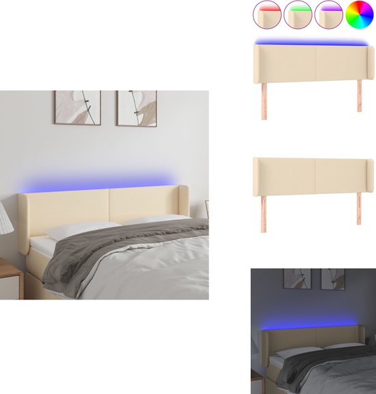 Bedframe met hoofdeinde Wit 140 x 200 cm Bewerkt