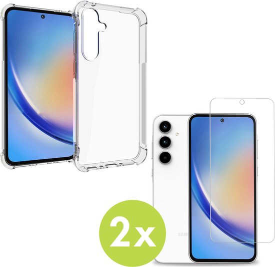 Foto: Imoshion hoesje shockproof 2x screenprotector gehard glas geschikt voor samsung galaxy a35 transparant