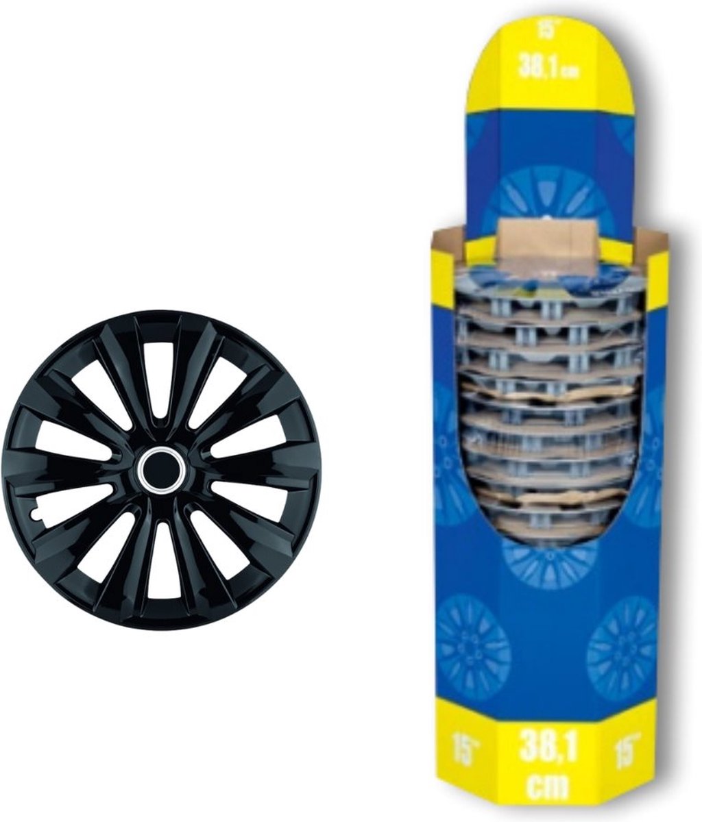 Tip-it Wieldoppen 15 inch - Zwart - 2 stuks - Kliksysteem