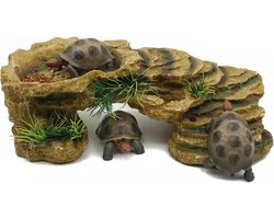 Koesteren Platform Reptiel Gesimuleerde Rots Habitat Terrarium - Schuilplaats Schildpad Hars Rock Verbergen Grot Onderdak Ornament - Kikkers Hagedissen Spinnen Vis Amfibieën Reptielenverblijf