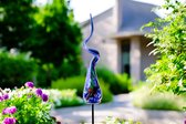 Tuinprikker Swirl Blauw - Luxe Tuinobject - tuin decoratie voor buiten - Tuinobject - 43 cm