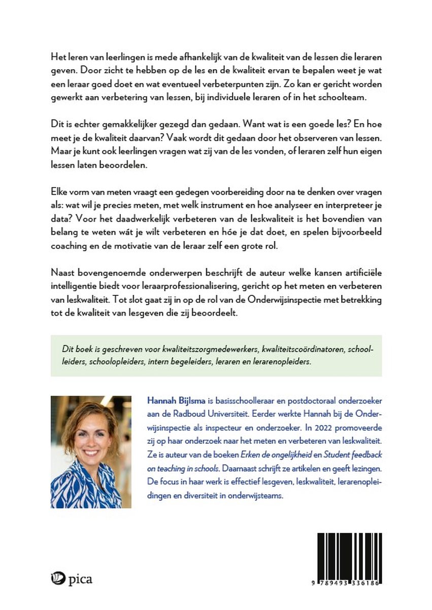 Boek "Zicht op de les" van Hannah Bijlsma.