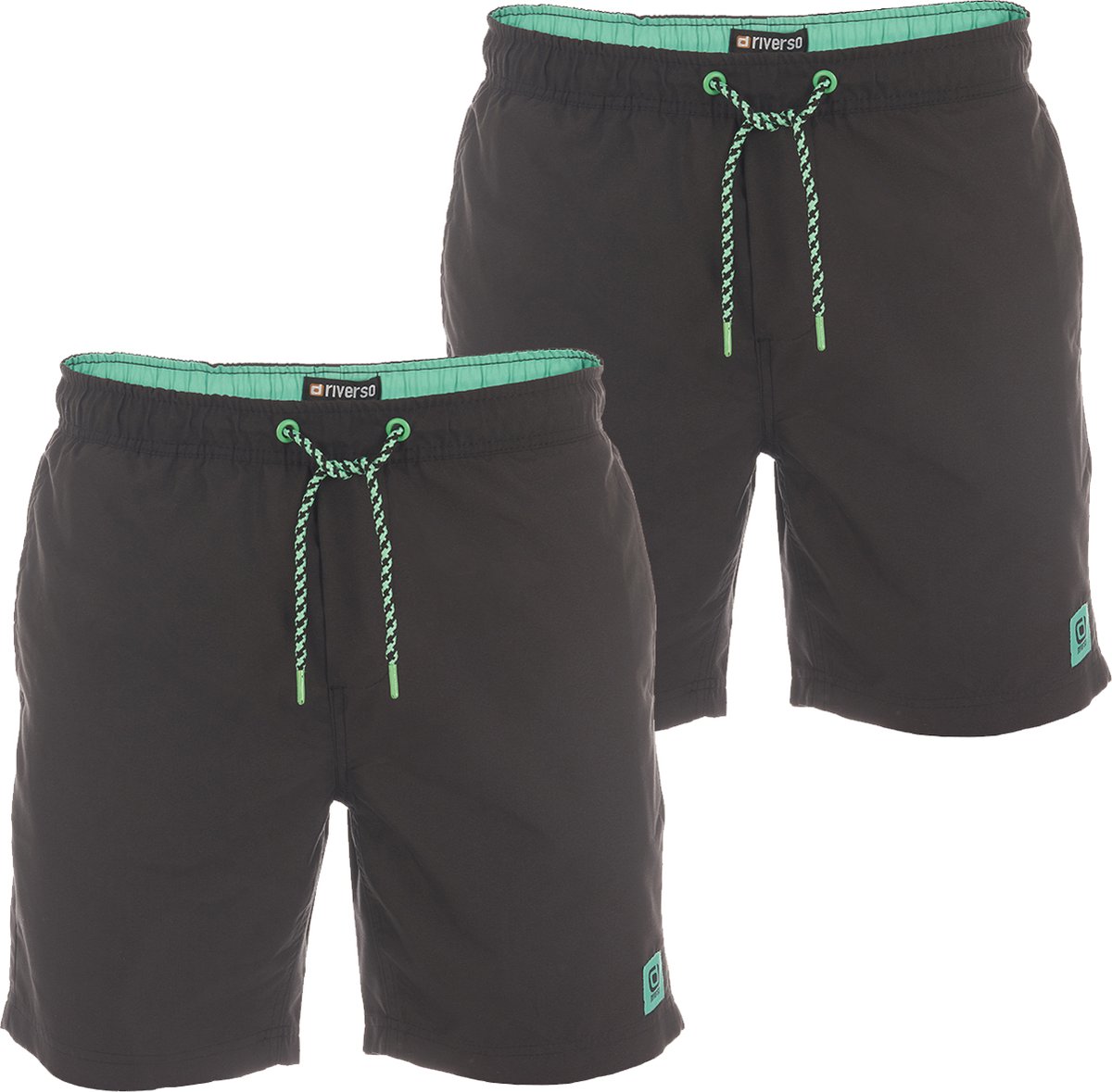 riverso Heren Short RIVDavid 2 Pack bequem Zwart L Volwassenen Sportieve Zwembroeken met Binnenslip
