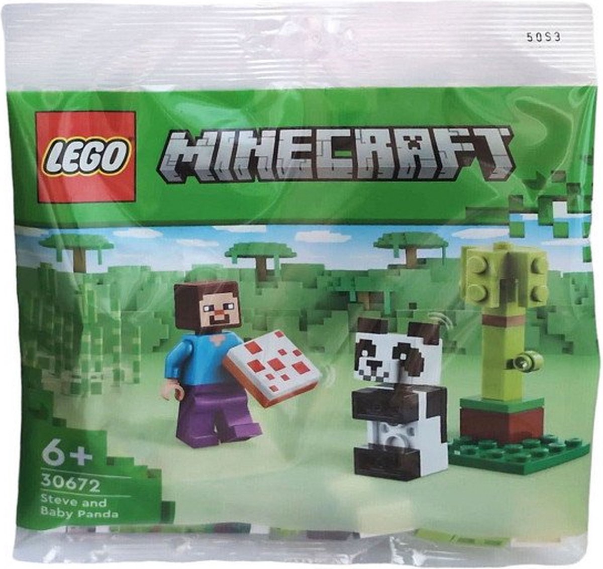 LEGO Minecraft - Steve en babypanda Constructiespeelgoed thumbnail 3
