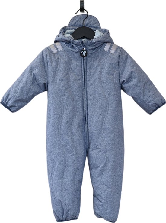 Ducksday - combinaison d'hiver pour bébé - Combinaison de neige - Doublure en peluche Sherpa - imperméable - coupe-vent - unisexe - Joe - Bleu Jeans - taille 62