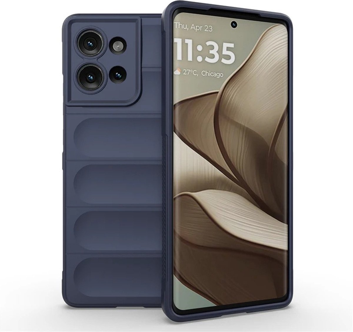 MobyDefend Hoesje - Geschikt voor Motorola Edge 50 - TPU Gripcase - Blauw