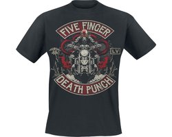 Five Finger Death Punch Biker Skully Heren T-shirt - zwart - 3XL