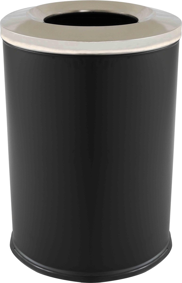 Goedkoopste Oviala - Matzwarte ronde stalen vuilnisbak van 240 L