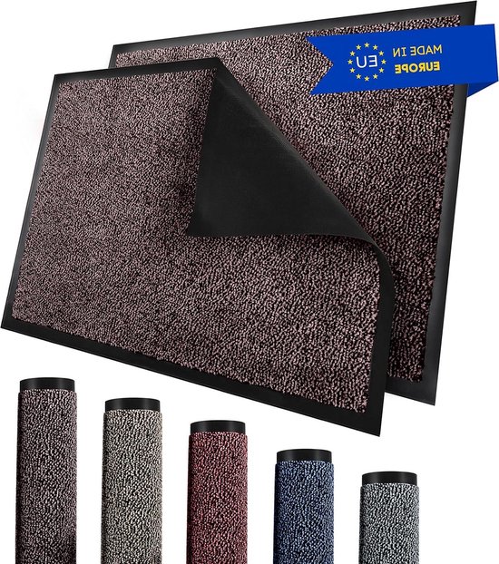 wash dry Door Mat, Duo Latte, 35 x 120 cm, Indoor and Outdoor, Washable