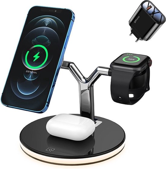 Magnetische Draadloze Oplader – Voor 42mm, 46mm, Watch 3 & 3pro, Met USB-kabel (1m), Witte Laadstation, Veilig & Snel – Ideaal Voor Thuis En Reis
