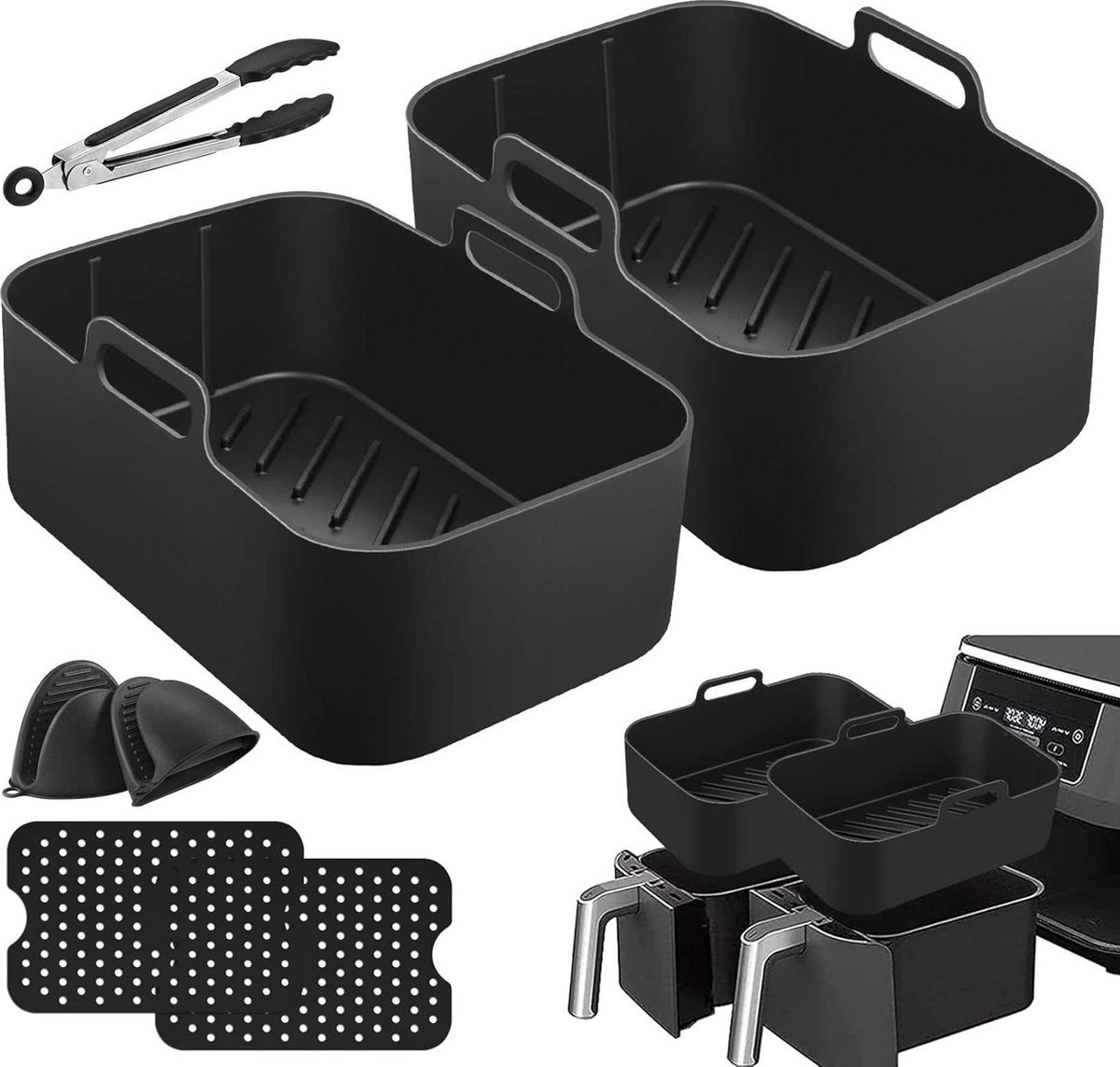 Lot De 8 Accessoires Pour Friteuse À Air Chaud,En Silicone,Pour Ninja