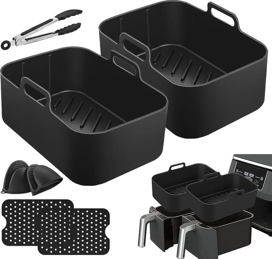 Ledeak 3 stuks Airfryer eiervorm, herbruikbare siliconen gepocheerde