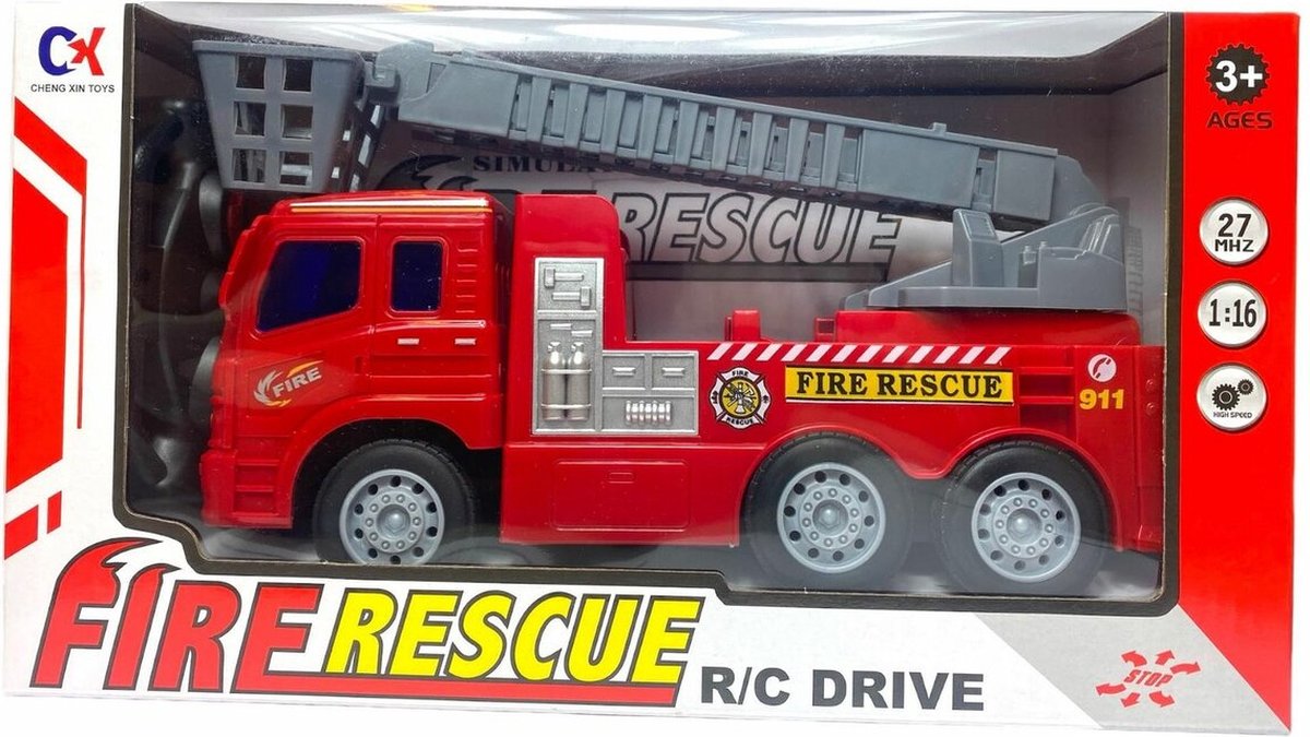R/C Fire Truck - Afstand Bestuurbaar Brandweerwagen - met draaibare ladder 360° - Brandweer auto — afbeelding 6
