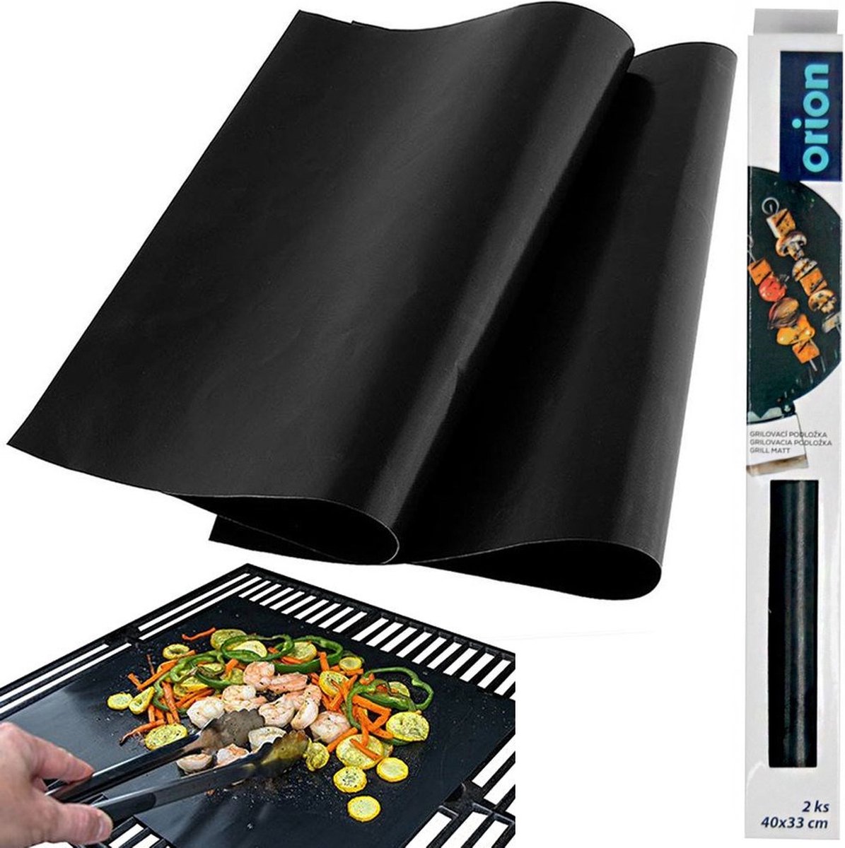Bakmat Teflon Zwart 40x33 cm 2 stuks - Deegmat - Ovenmat - Bbq - Barbecue - Grill - Mat