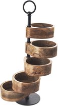 Etagère Houten 5-Niveaus MANGO 44,5 cm - Serveertoren - Taartplateau - Cupcakestandaard - Taartstandaard