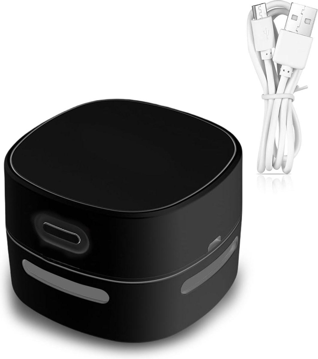 Bol.com Krachtige Mini-stofzuiger - USB-oplaadbaar - 360° Draaibaar - Draadloos - Handig voor Auto en Kantoor aanbieding