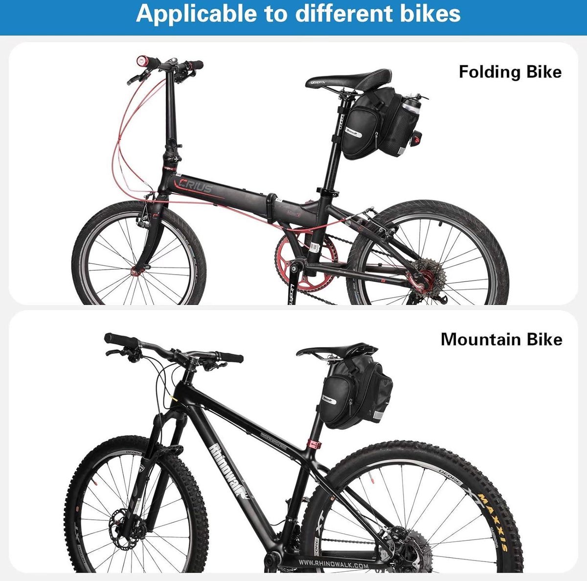 Zadeltas Water Fles Houder Fiets - Fiets Onder Seat Pack Opbergtas voor Mountain Road Fiets