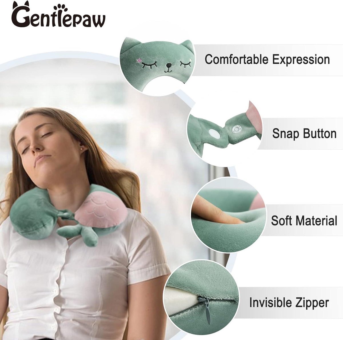Oreiller De Voyage,oreiller Cervical En Mousse à Mémoire De Forme Soutien De Tete Et Du Cou Ideal Pour Les Vols Long Courriers Pour Bureau Gris 97029825