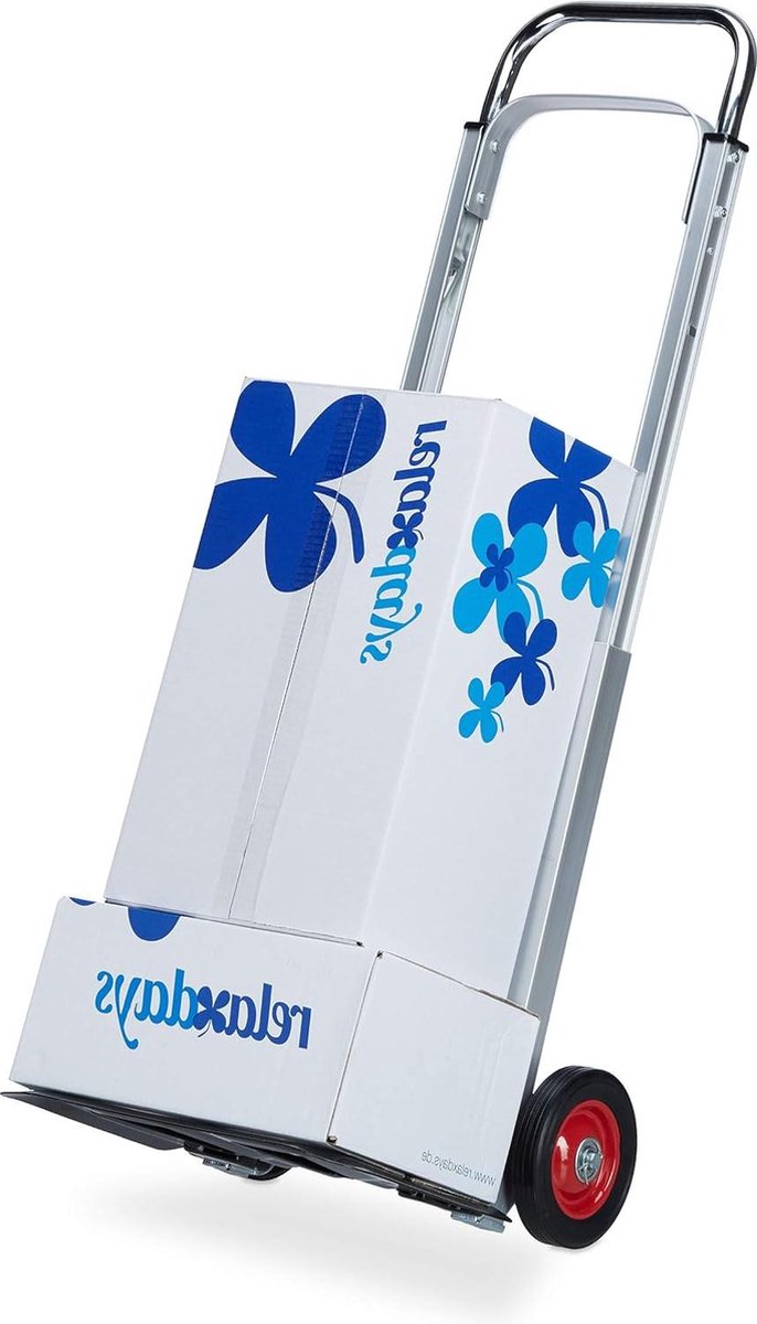 Professionele steekwagen metaal licht draagvermogen 200 kg trolley universeel zilverkleurig