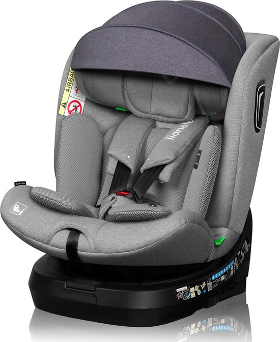 Kiddo Tricycle 4 En 1 Évolutif - Siège Rotatif, Frein Arrière, Auvent Pare-Soleil - 12 Mois à 5 Ans - Gris