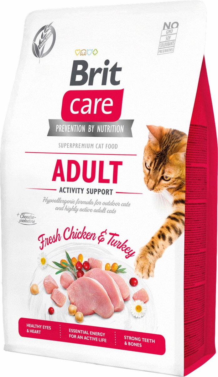 Brit Brit Care Adult Activity Support Kalkoen&Kip - Kattenvoer - 2 kg