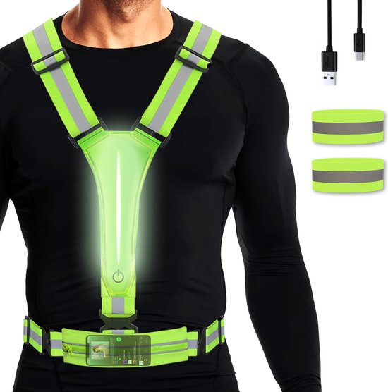 Acboor Reflective Running Vest with 5 Pockets, Phone Holder, Chest Pocket, Running Vest with Adjustable Waistband, Training, Reflective Running Vest, Sports, Jogging, Vest for Men and Women, Jogging