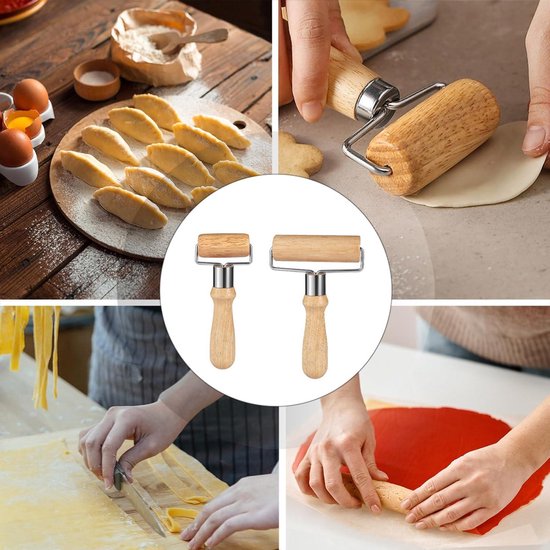 SUPER KITCHEN Rouleau à Pâtisserie en Bois de Hêtre, Rouleau à Pâte en Bois, Accessoire de