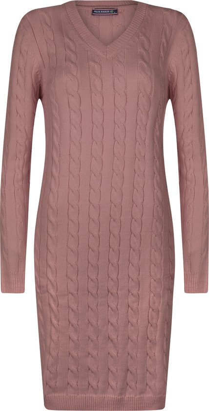 Felix Hardy Robe pull tricotée col en V V femme Rosa - S
