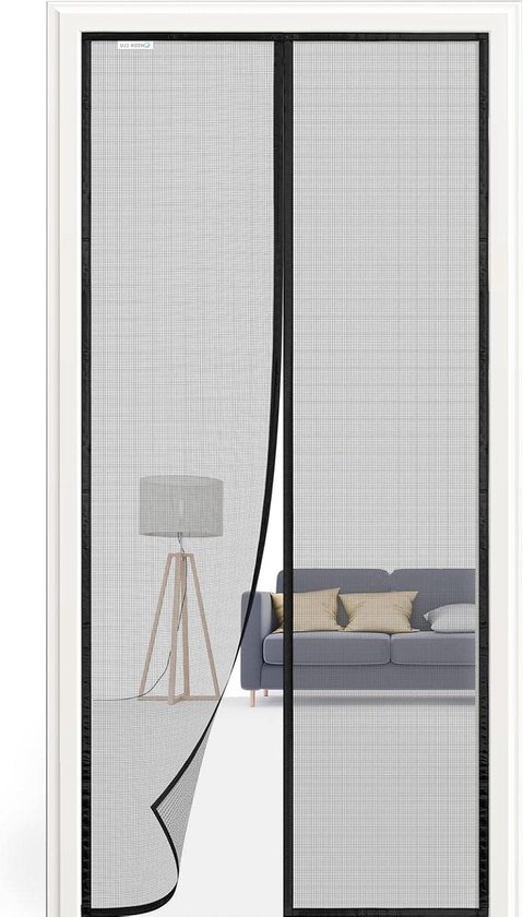 Moustiquaire Magnétique WENT – 95x200 Cm, Gris, Nylon, Puissants Aimants