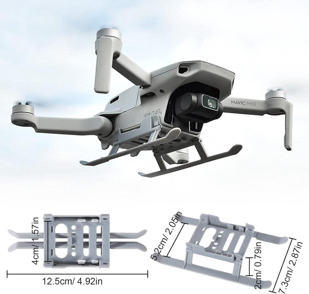 Opvouwbare landingswagen grijs voor DJI Mavic Mini/2/SE drone met geavanceerde landingsgereedschap. – foto 7