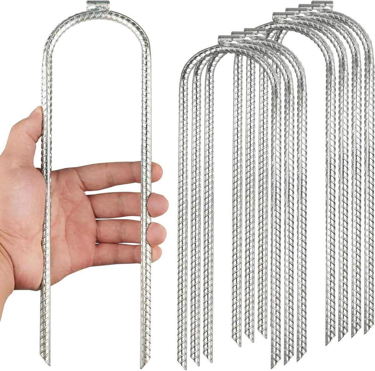 30 cm vloeranker U-vormige spijkers grondpalen-tentharingen-trampoline haringen-tuinharingen-wapeningsstaaf-anker-campingtent (8)