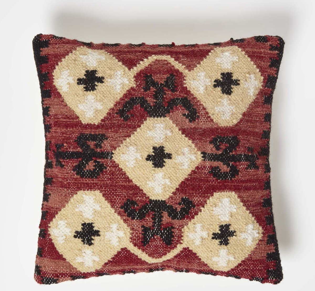 Homescapes Kelim kussen Tirana rood-geel-zwart - kussen 45 x 45 cm met vulling