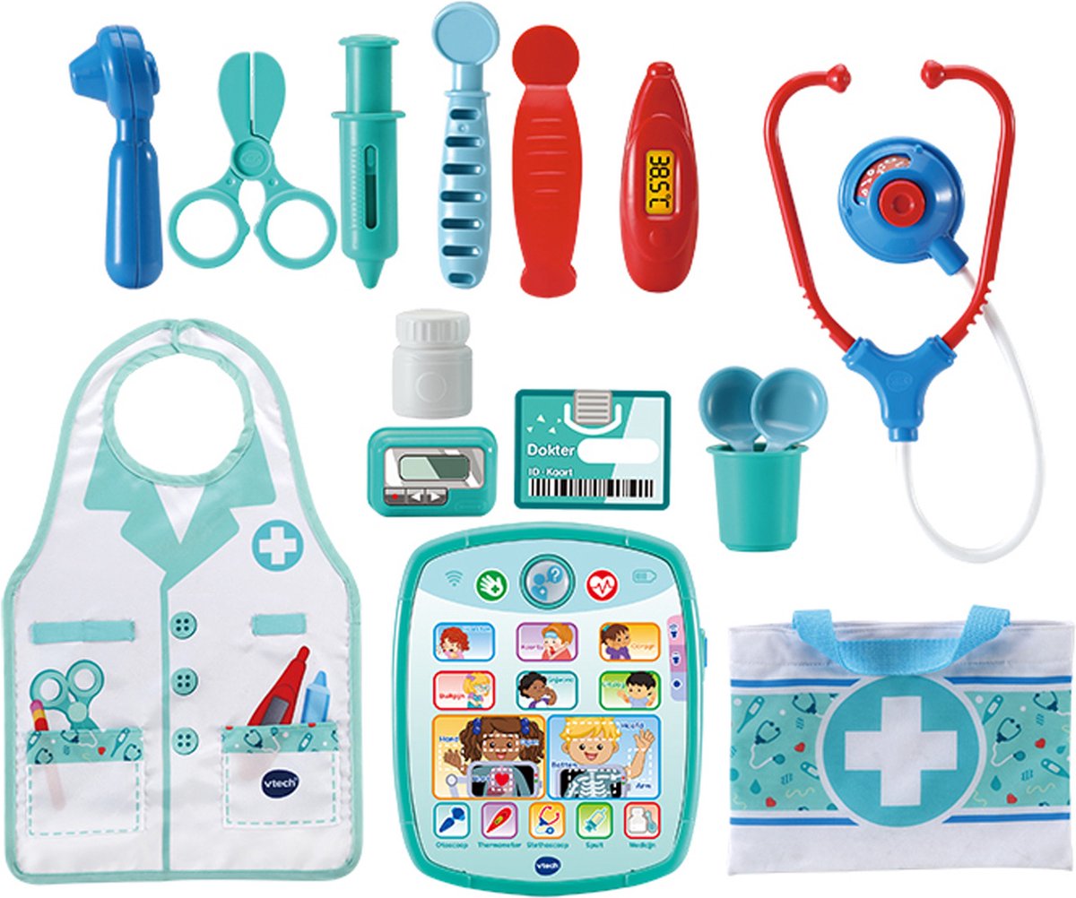 VTech Verzorg & Leer Doktersset - Educatief Speelgoed - Inclusief 15 accessoires - met Gezongen Liedjes - 2 tot 5 Jaar
