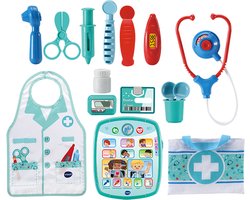 foto van VTech Verzorg & Leer Doktersset - Educatief Speelgoed - Inclusief 15 accessoires - met Gezongen Liedjes - Cadeau - 2 tot 5 Jaar