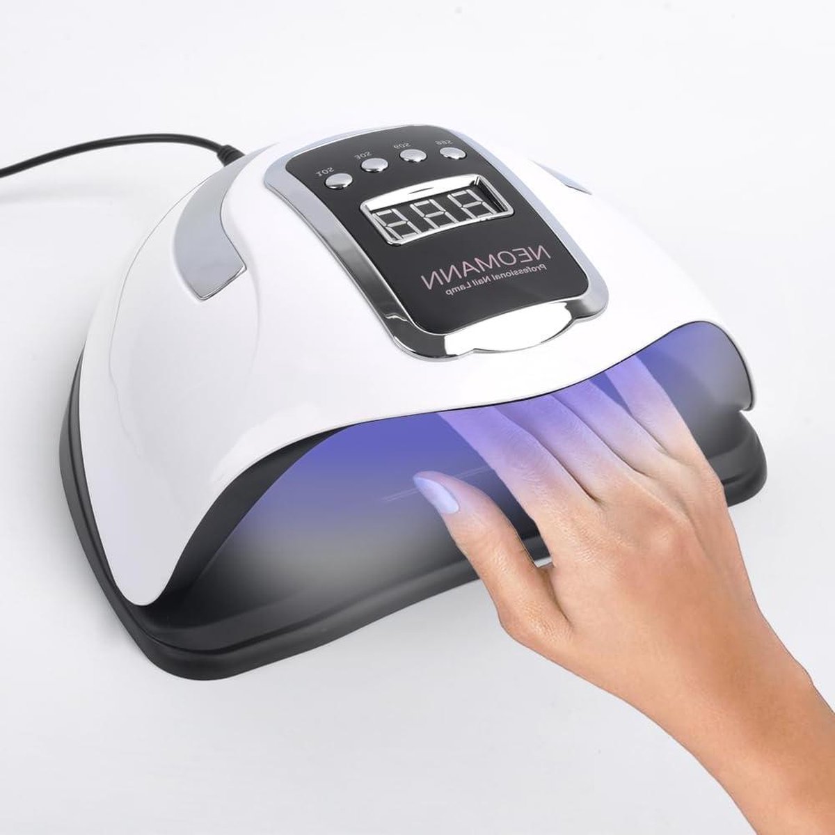 Elektrische Nageldroger UV-lamp voor gelnagels en semi-permanente nagellak 280 W met 66 ledlampen 4 timerinstellingen en automatische sensor 2 handen