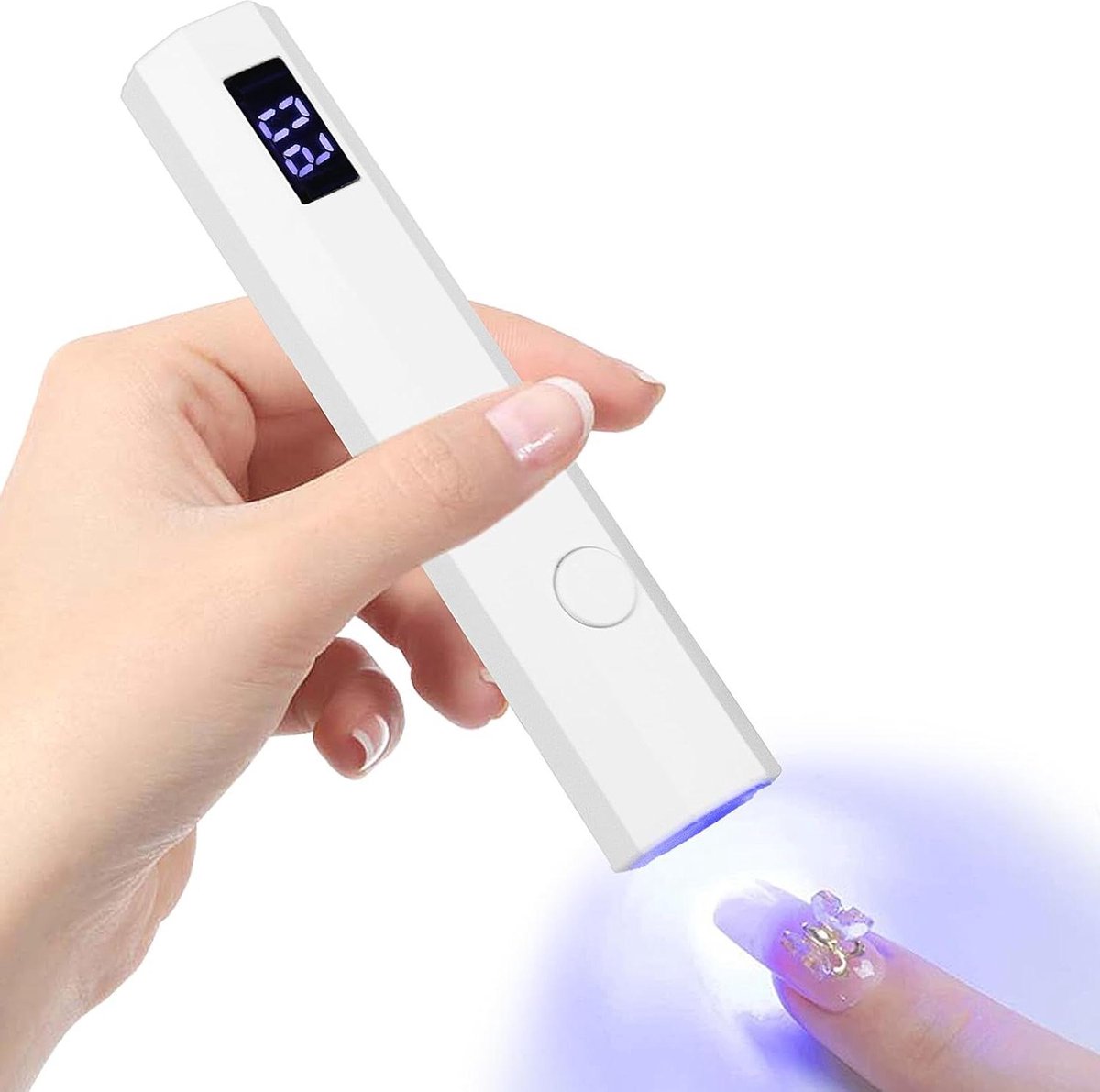 Elektrische Nageldroger 20s-60s Timermodi Oplaadbaar LED Nageldroger voor Beginners en Professionals Wit