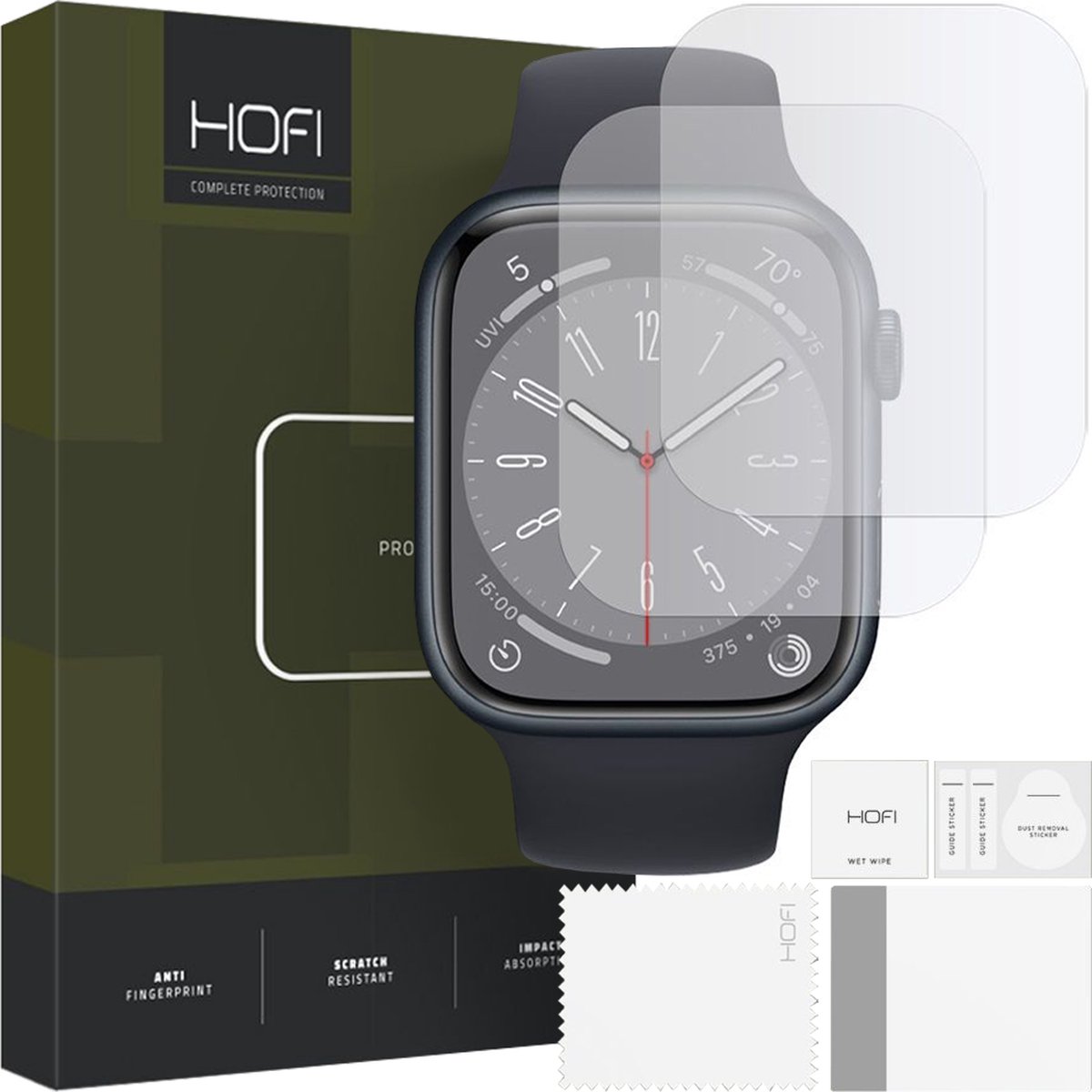 HOFI - HYDROFLEX - PRO+ HYDROGEL FILM 2-PACK APPELHORLOGE - 4 / 5 / 6 / 7 / 8 / 9 / SE - (40 / 41 - MM) - HELDER