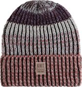 Knit Factory Remy Bonnet tricoté Homme & Femme - Bonnet - Mélange violet, rouge et gris - Grosse maille - Bonnet femme - Bonnet homme - Multicolore - Bonnet d'hiver chaud - Velours Plum - Unisexe - Taille unique