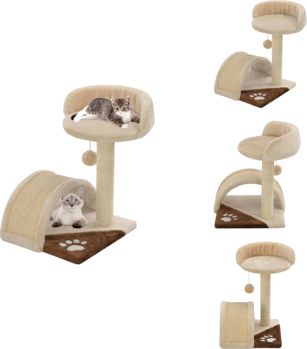 vidaXL Kattenmeubel – Kattenmeubels – Kattenmeubelen – Kattenmeubilair – Kattenkrabpaal met sisal krabpaal 40 cm beige en bruin