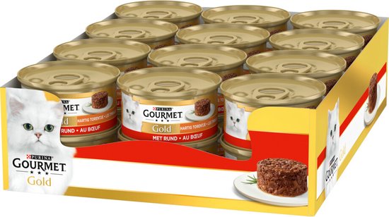 Gourmet Gold Hartig Torentje - 24 x 85 g - Rund - Kattenvoer Natvoer