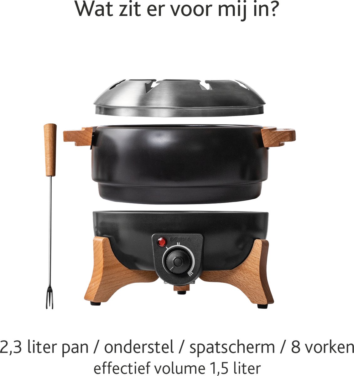Boska Elektrische Fondueset Party – 2,3L - Voor Kaasfondue, Chocoladefondue, Hotpot en Bouillonfondue - Fondueset elektrisch - Met temperatuurregelaar – foto 8